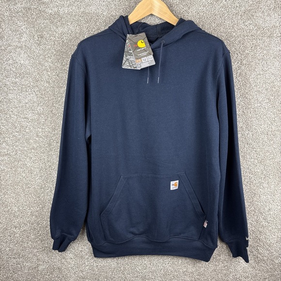 Carhartt FR Hoodie Navy Pullover Hoodie Midweight Men's Medium